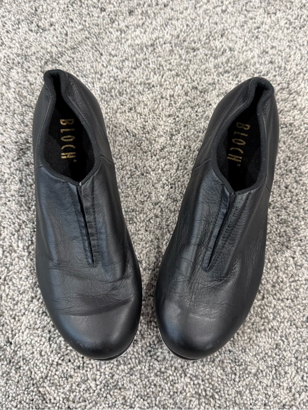 Bloch Tap Flex Slip-On Black Leather Tap Dance Shoes #2 Shockwave Women’s US 6 M